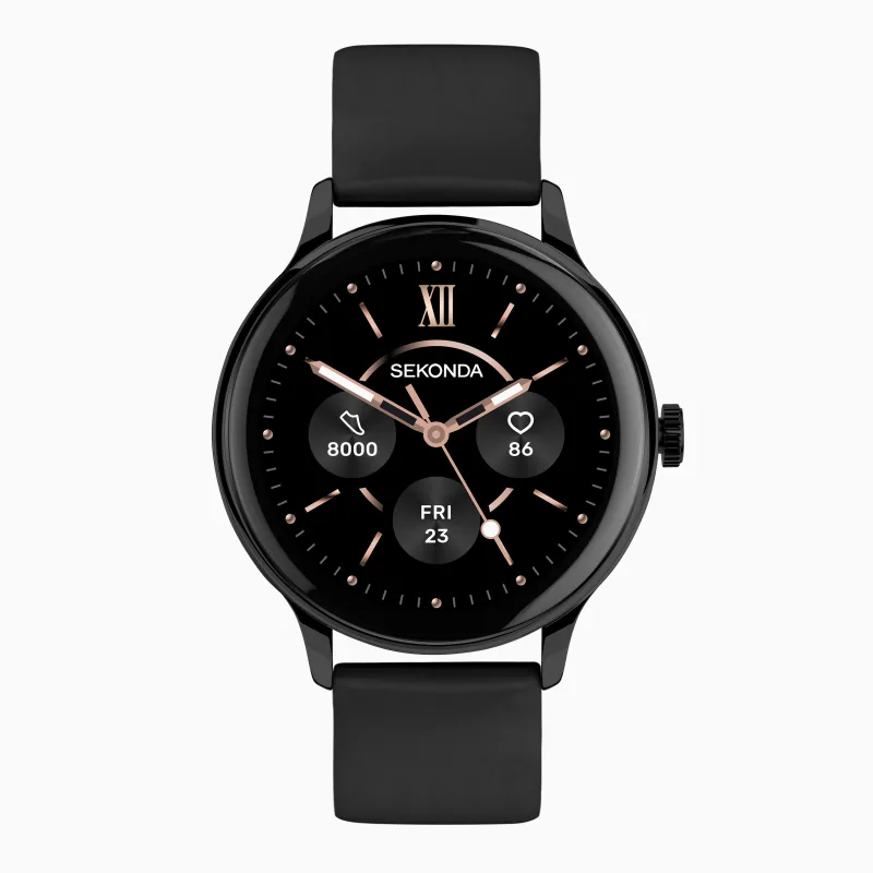 Sekonda Flex Plus Smart Calling Watch | Black Alloy Case & Black Silicone Strap | 40666