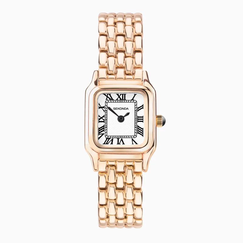 Sekonda Monica Ladies Watch | Rose Gold Alloy Case & Bracelet with White Dial | 40556