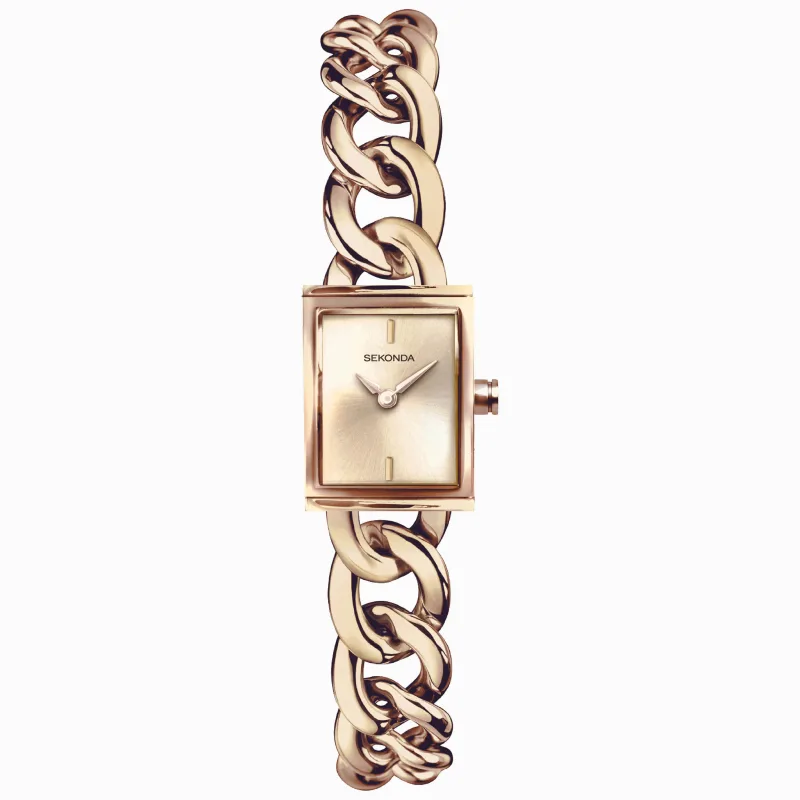Sekonda Claudia Ladies Watch | Rose Gold Case & Brass Bracelet with Rose Dial | 40504