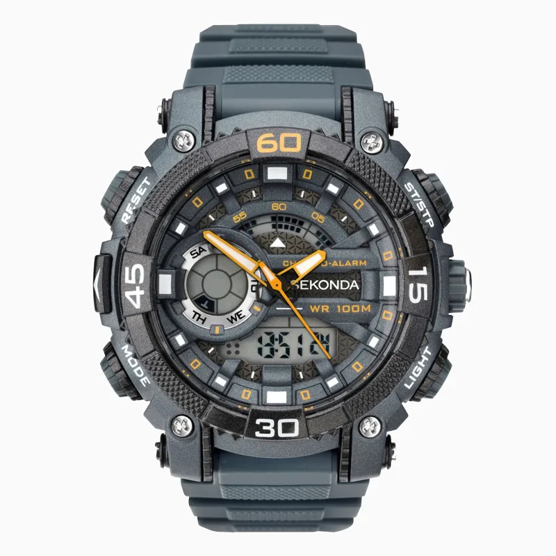 Sekonda Digital Men's Watch | Grey Case & Plastic Strap with Grey Dial | 1349