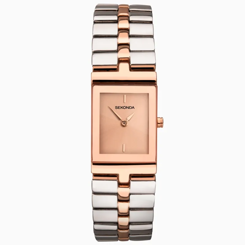 Sekonda Ladies Dress Watch | Rose Gold Case & Alloy Bracelet with Rose Dial | 40319