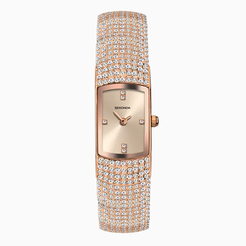 Sekonda Seksy Ladies Watch | Rose Gold Alloy Case & Bracelet with Rose Dial | 40423