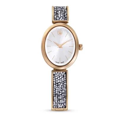 Swarovski Crystal Rock White And Rose-Gold Oval Watch