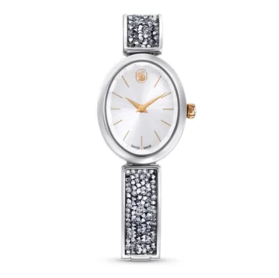 Swarovski Crystal Rock White And Stainless Steel Oval Watch
