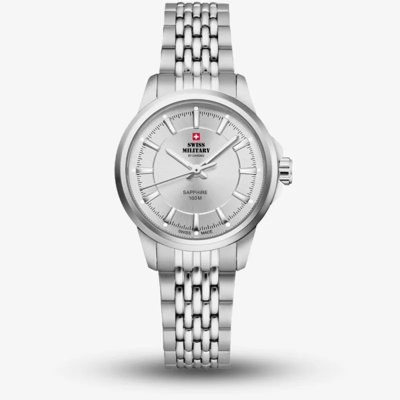 Swiss Military  Ladies Classic Silver Steel Watch SM34105.02