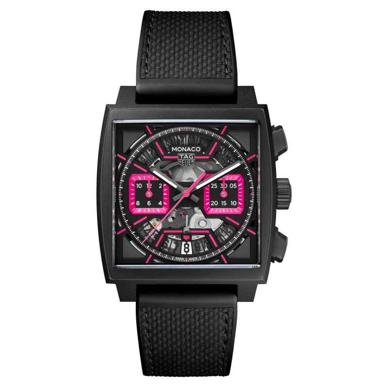 Tag Heuer Monaco Skeleton Pink 39mm Titanium Chronograph Automatic Men's Watch