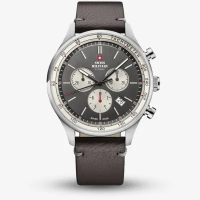 Swiss Military Mens Vintage Chronograph Brown Dial Watch SM34081.12