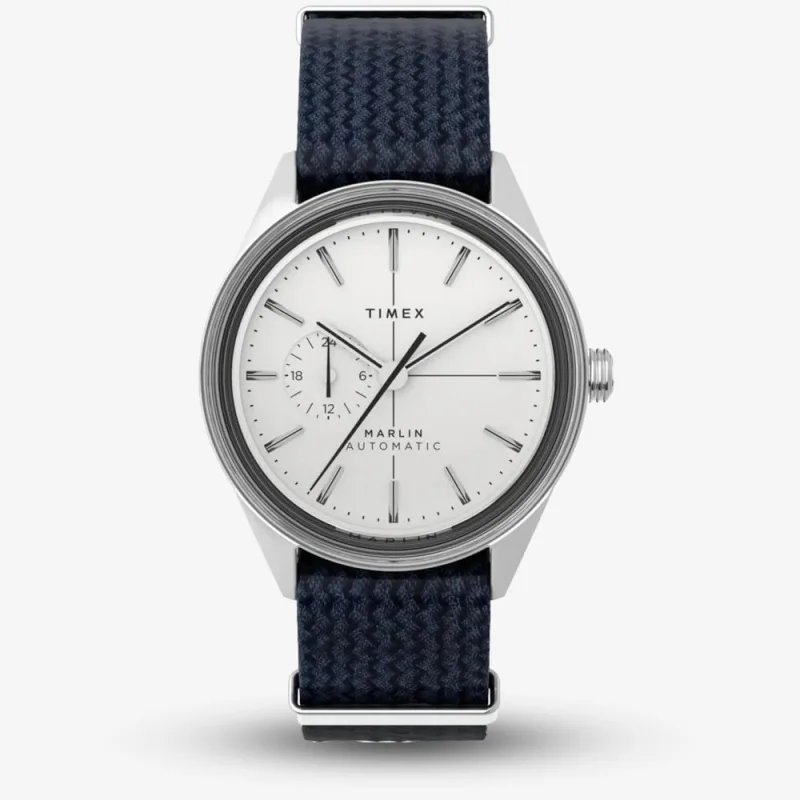 Timex Mens Marlin Jet Automatic Blue Fabric Watch TW2V72300