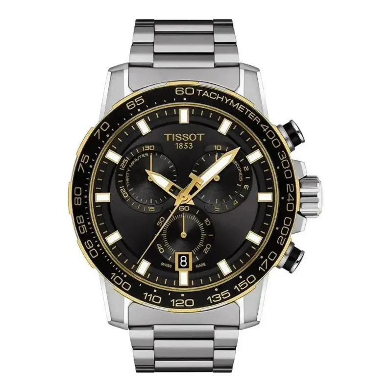 Tissot Supersport Chrono T125.617.21.051.00 Men's Watch – 45.5mm Black Dial Stainless Steel Bracelet