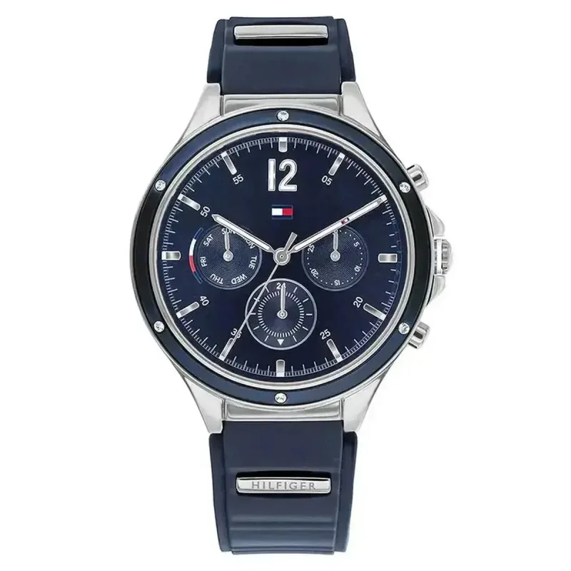 Tommy Hilfiger Eve 1782281 Women's Multifunction Watch – 38mm Navy Dial Navy Silicone Strap