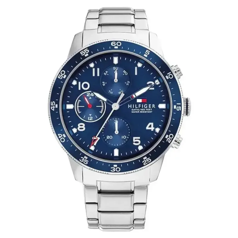 Tommy Hilfiger Jimmy 1791949 Men's Multifunction Watch – 44mm Navy Dial Steel Bracelet