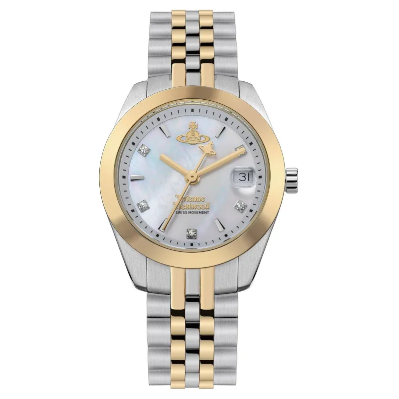 Vivienne Westwood Exclusive Charlton 28mm Stainless Steel and Gold Tone Mother of Pearl Ladies Watch